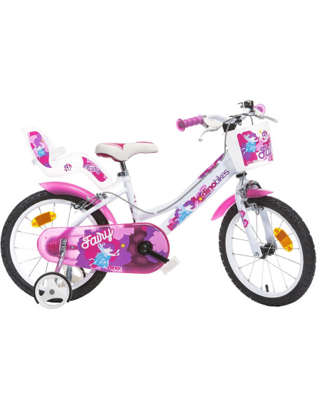 Bicicleta copii Dino Bikes 16' Fairy alb si