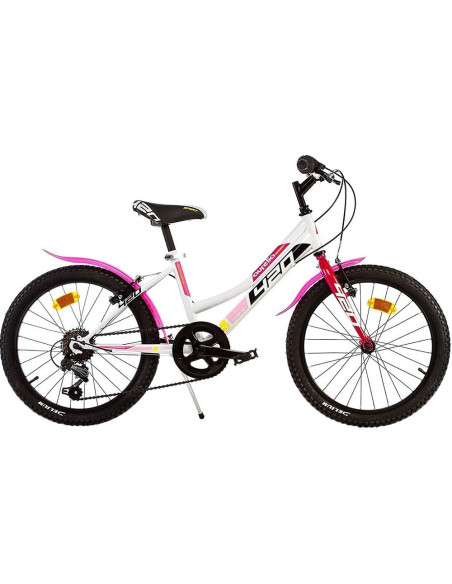 Bicicleta copii Dino Bikes 20' MTB fete Sport alb cu 6
