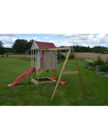 Casuta de gradina Nordic Adventure House cu platforma cu loc