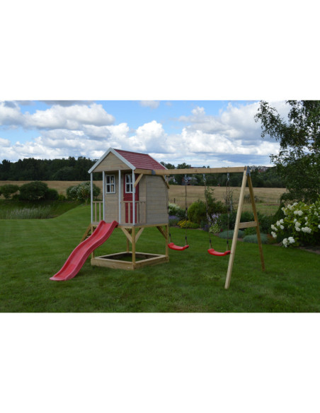 Casuta de gradina Nordic Adventure House cu platforma cu loc