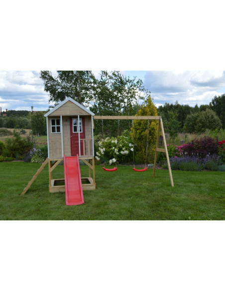 Casuta de gradina Nordic Adventure House cu platforma cu loc