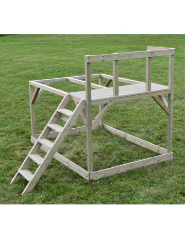 Casuta de gradina Lime Lodge cu platforma, tobogan si leagan