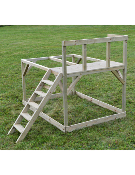 Casuta de gradina Lime Lodge cu platforma, tobogan si leagan