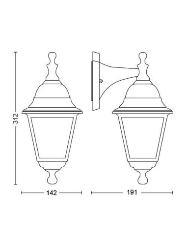 LIMA wall lantern black 1x60W 230V "000008718696176733"