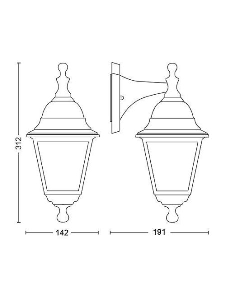 LIMA wall lantern black 1x60W 230V "000008718696176733"