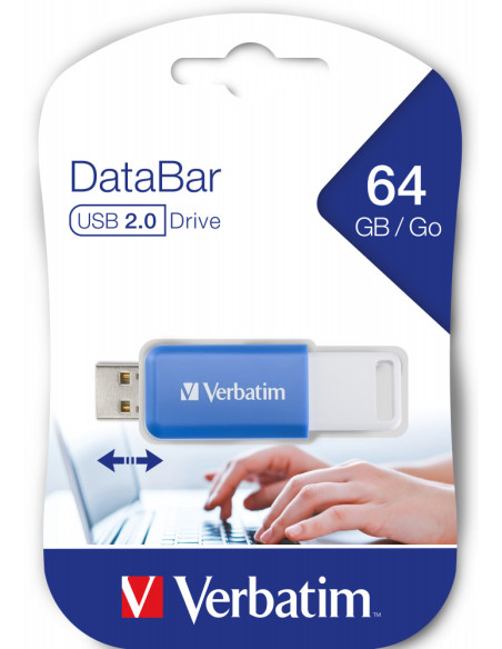 V DataBar USB 2.0 Drive Blue 64GB "49455" (include TV 0.03