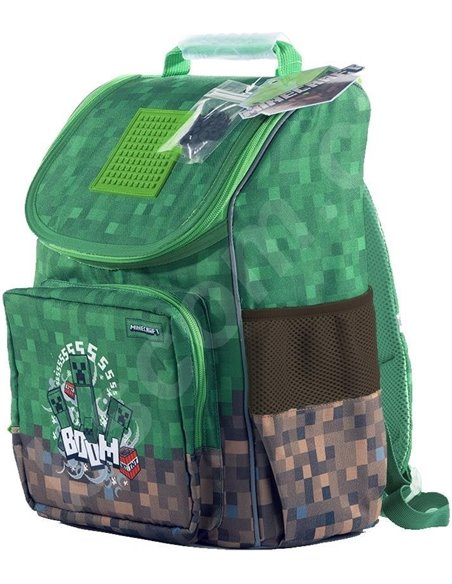 Set scoala PIXIE - Ghiozdan, Penar 1 fermoar, Breloc, 4 rezerve pixie, Alfabet pixie,  Motiv Minecraft 5 
