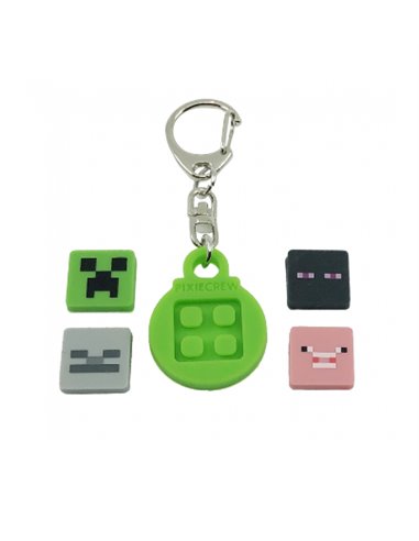 Set scoala PIXIE - Ghiozdan, Penar 1 fermoar, Breloc, 4 rezerve pixie, Alfabet pixie,  Motiv Minecraft 5 