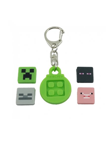 Set scoala PIXIE - Ghiozdan, Penar 1 fermoar, Breloc, 4 rezerve pixie, Alfabet pixie,  Motiv Minecraft 5 
