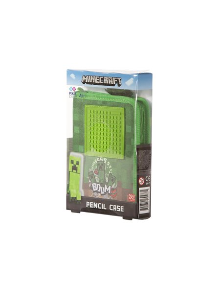 Set scoala PIXIE - Ghiozdan, Penar 1 fermoar, Breloc, 4 rezerve pixie, Alfabet pixie,  Motiv Minecraft 5 
