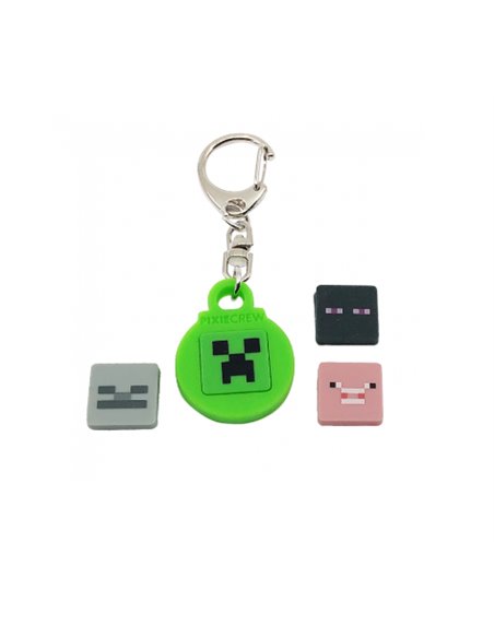 Set scoala PIXIE - Ghiozdan, Penar 1 fermoar, Breloc, 4 rezerve pixie, Alfabet pixie,  Motiv Minecraft 5 
