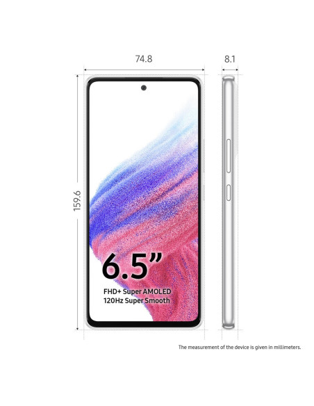 SAMSUNG A53 5G A536 6.5" 6GB 128GB DS WH "SM-A536BZWN" (include TV 0.5lei)