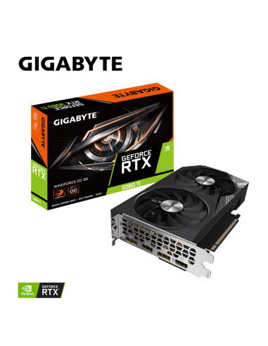 GIGABYTE GeForce RTX 3060 Ti WINDFORCE OC 8GB GDDR6 2xHDMI 2xDP "GV-N306TWF2OC-8GD" PLACI VIDEO Gigabyte