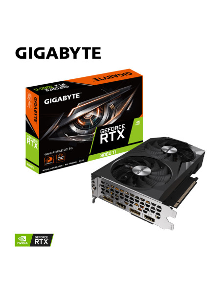 GIGABYTE GeForce RTX 3060 Ti WINDFORCE OC 8GB GDDR6 2xHDMI 2xDP "GV-N306TWF2OC-8GD" PLACI VIDEO Gigabyte
