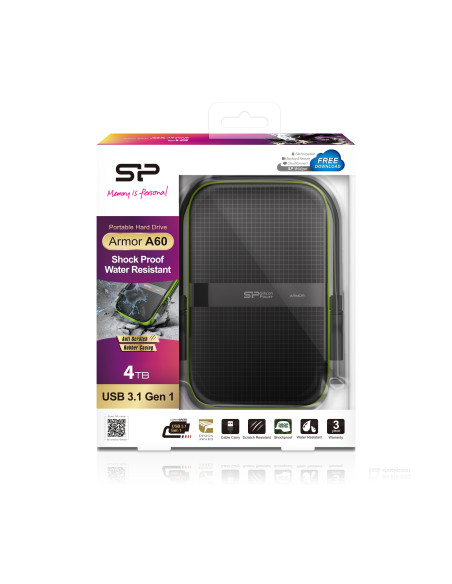 HDD Portabil SP Armor A60 4TB USB 3.2 NEGRU "SP040TBPHDA60S3K" (include TV 0.8lei)