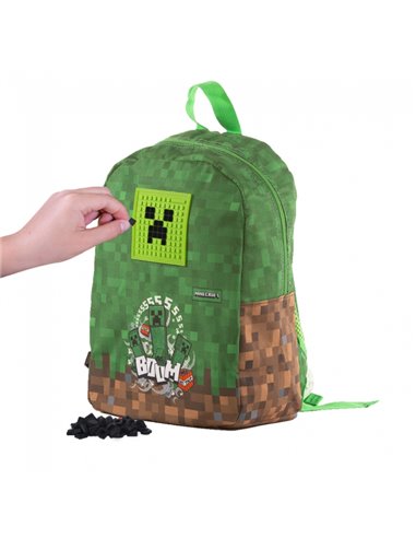 Set scoala PIXIE - Ghiozdan, Penar 1 fermoar, Breloc,  Motiv Minecraft 2