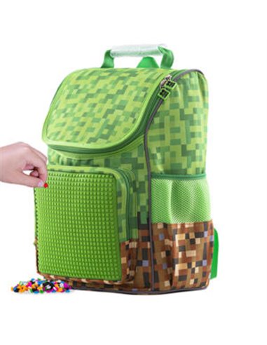 Set scoala PIXIE - Ghiozdan, Penar 1 fermoar, Planseta plastelina, Breloc, Alfabet Pixie, Motiv Minecraft 4
