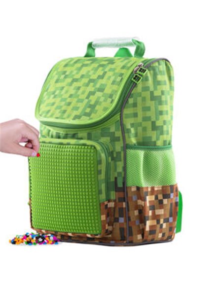 Set scoala PIXIE - Ghiozdan, Penar 1 fermoar, Planseta plastelina, Breloc, Alfabet Pixie, Motiv Minecraft 4