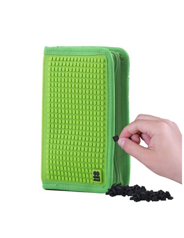 Penar neechipat Pixie Crew, cu un fermoar, Motiv Minecraft, Verde cu maro 14.5 x 19.2 x 2.7 cm