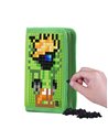 Penar neechipat Pixie Crew, cu un fermoar, Motiv Minecraft, Verde cu maro 14.5 x 19.2 x 2.7 cm