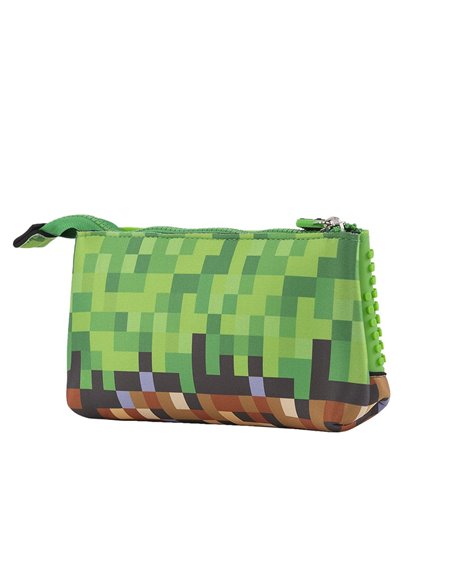 Penar etui Pixie Crew, cu un fermoar, Multicolor, Motiv Minecraft, 20.3 x 12 x 3.7 cm