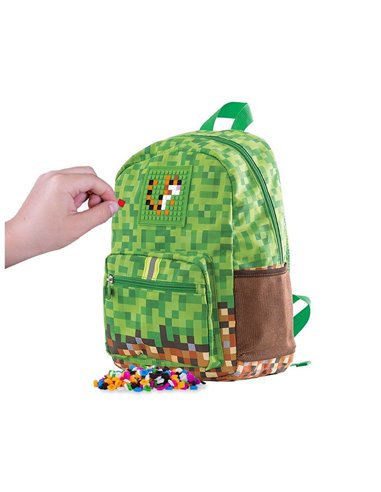 Set gradinita PIXIE - Ghiozdan, Penar etui, Carte 2 in 1, Planseta plastelina, Bratara, 4 rezerve, Motiv Minecraft 2