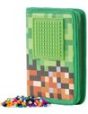 Set scoala PIXIE- Ghiozdan, Penar 1 fermoar, Planseta plastelina, Bratara, 4 rezerve, Motiv Minecraft 7 