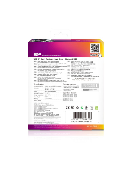 HDD extern portabil Silicon Power Diamond D30 1TBultra slim USB 3.1 negru "SP010TBPHDD3SS3K" (include TV 0.8lei)