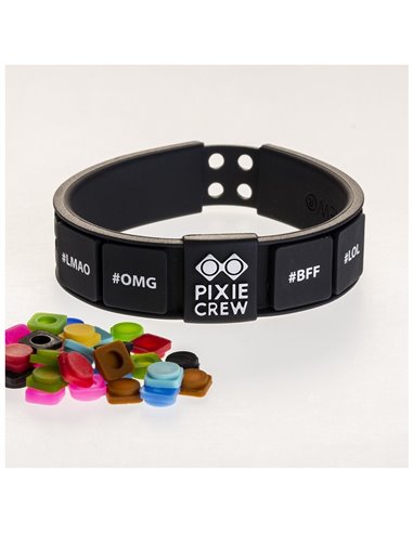 Bratara neagra Pixie Crew, cu tematica HASHTAG Creative