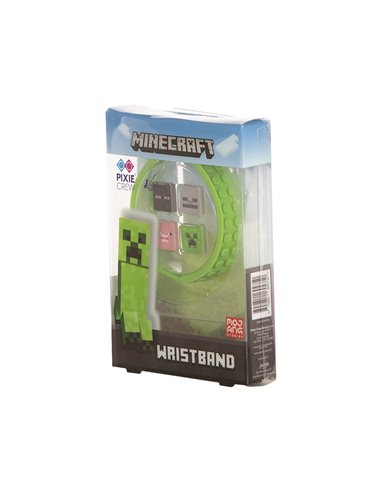 Bratara reglabila Pixie Crew, cu tematica Minecraft, Verde
