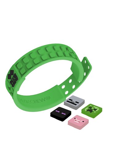 Bratara reglabila Pixie Crew, cu tematica Minecraft, Verde