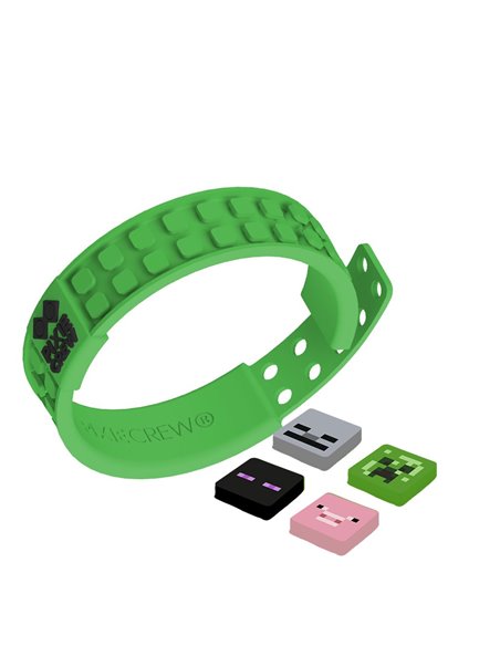 Bratara reglabila Pixie Crew, cu tematica Minecraft, Verde