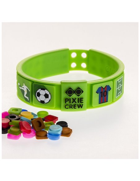 Bratara pixel verde Pixie Crew, cu tematica Minecraft, motiv FOTBAL Creative