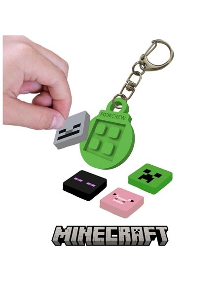 Set breloc cu pixeli Minecraft Pixie Crew, Verde