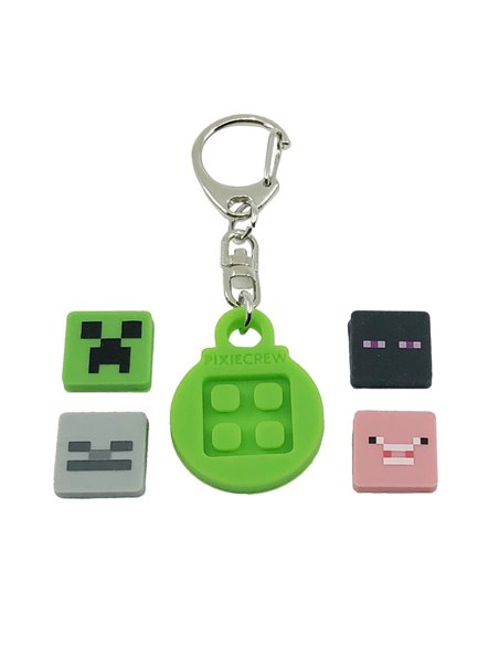 Set breloc cu pixeli Minecraft Pixie Crew, Verde