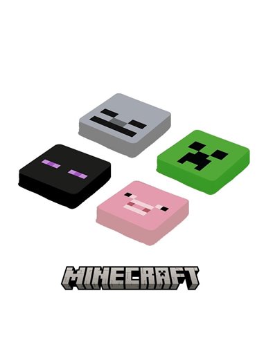 Set multipixeli Pixie Crew, motiv Minecraft, Multicolor, 4 buc/set