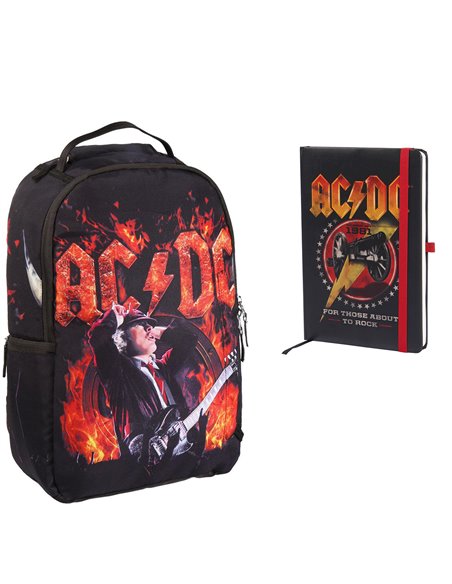Set scoala AC/DC - Ghiozdan si Agenda A5