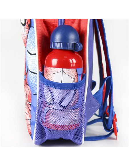 Ghiozdan gradinita 3D, Motiv Spiderman cu sticla de apa 