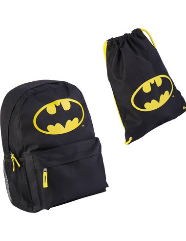 Set scoala Batman 02 - Ghiozdan si Sac de incaltaminte