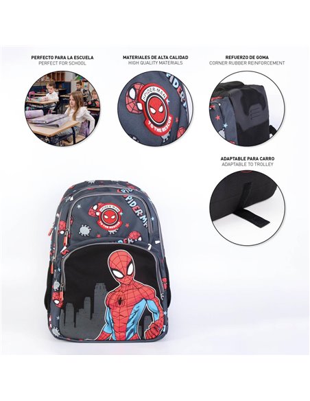 Set scoala Spiderman - Ghiozdan si Penar Echipat cu 3 fermoare