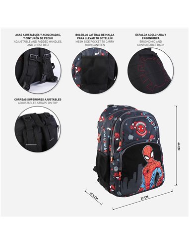 Set scoala Spiderman - Ghiozdan si Penar Echipat cu 3 fermoare