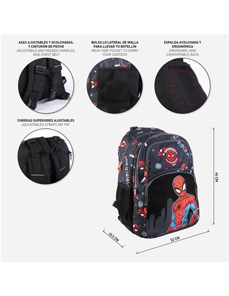 Set scoala Spiderman - Ghiozdan si Penar Echipat cu 3 fermoare