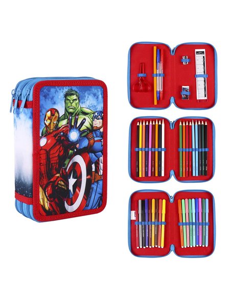 Set scoala Avengers 01 - Ghiozdan si Penar Echipat cu 3 fermoare