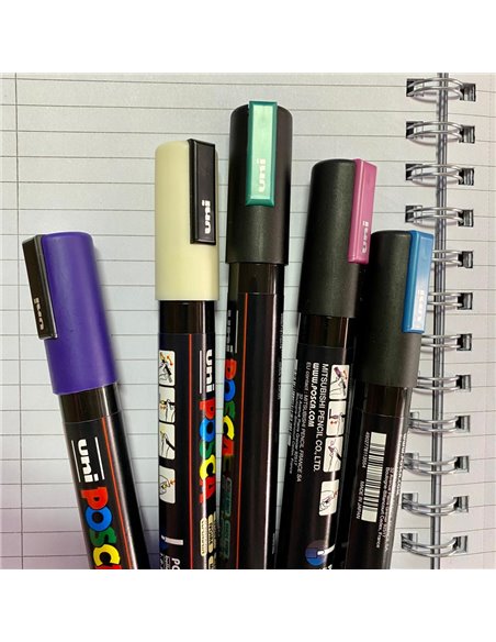 Set 5 Markere UNI POSCA PC-5M, 1.8-2.5 mm, POS40-PC5M
