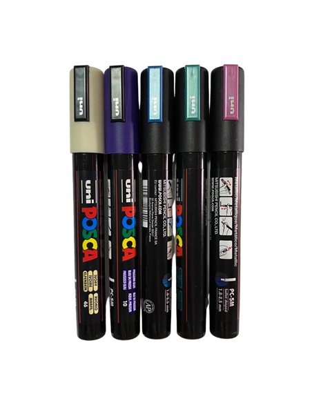 Set 5 Markere UNI POSCA PC-5M, 1.8-2.5 mm, POS40-PC5M
