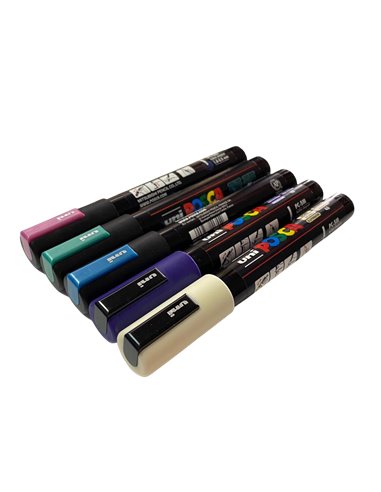 Set 5 Markere UNI POSCA PC-5M, 1.8-2.5 mm, POS40-PC5M
