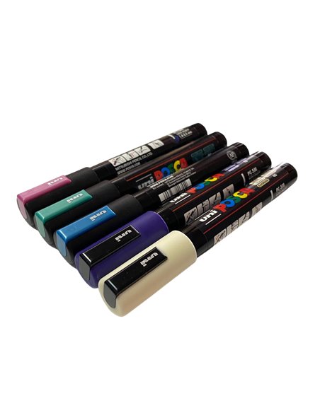 Set 5 Markere UNI POSCA PC-5M, 1.8-2.5 mm, POS40-PC5M