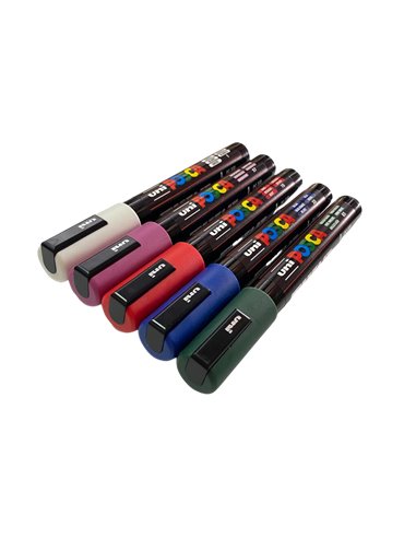 Set 5 Markere UNI POSCA PC-5M, 1.8-2.5 mm, POS41-PC5M