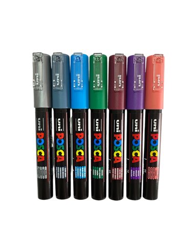 Set 7 Markere UNI POSCA PC-1M, 0.7-1MM, POS42-PC1M