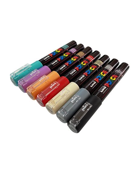 Set 7 Markere UNI POSCA PC-1M, 0.7-1MM, POS43-PC1M
